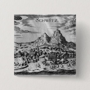 View of Schwyz 15 Cm Square Badge