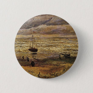 View of Sea at Scheveningen by Vincent van Gogh 6 Cm Round Badge