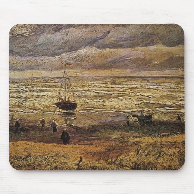 View of Sea at Scheveningen by Vincent van Gogh Mouse Pad (Front)