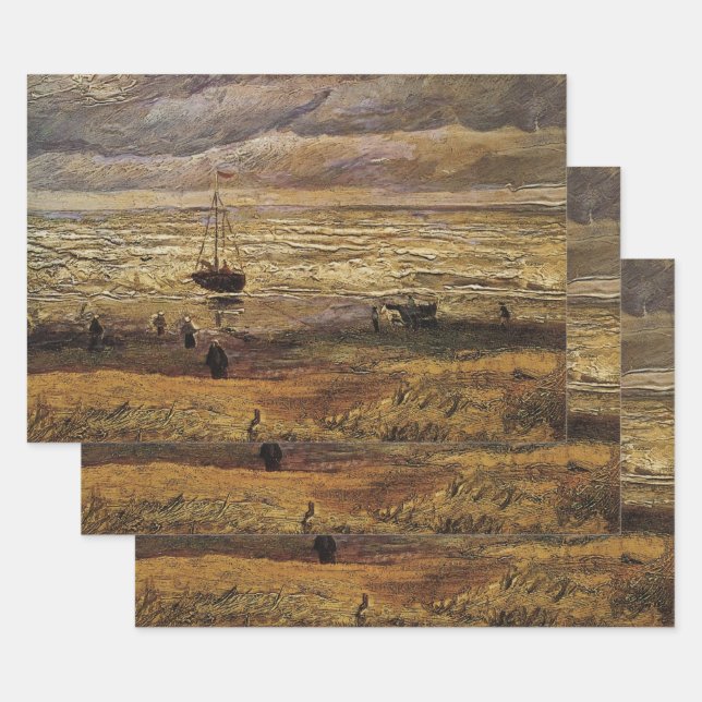 View of Sea at Scheveningen by Vincent van Gogh Wrapping Paper Sheet (Set)