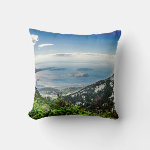 View of sea from mountains cushion