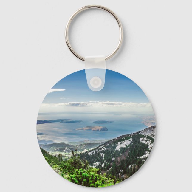 View of sea from mountains key ring (Front)