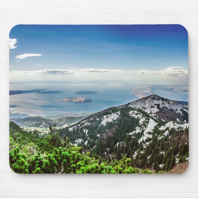 View of sea from mountains mouse pad (Front)