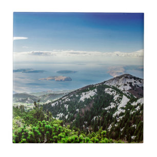 View of sea from mountains tile