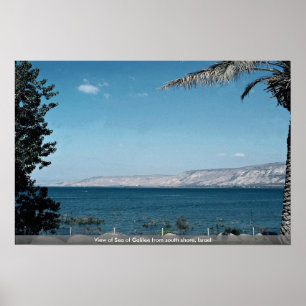 View of Sea of Galilee from south shore, Israel Poster