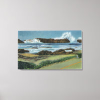 View of Seal Rock in between Waldport and