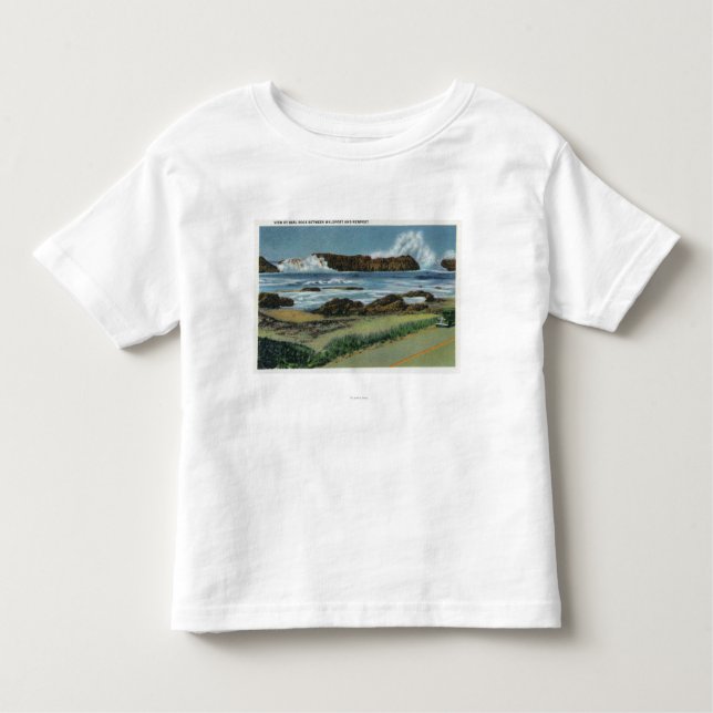 View of Seal Rock in between Waldport and Toddler T-Shirt (Front)