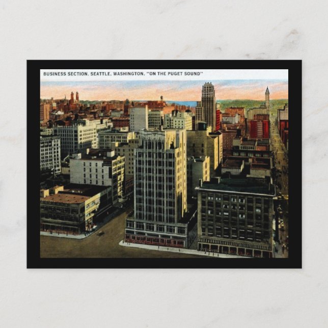 View of Seattle, 1920s Vintage Postcard (Front)