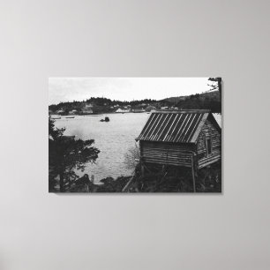 View of Seldovia, Alaska from across water Canvas Print
