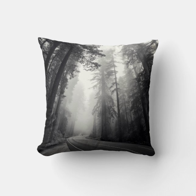 View Of Sequoia Trees In Forest Cushion (Front)