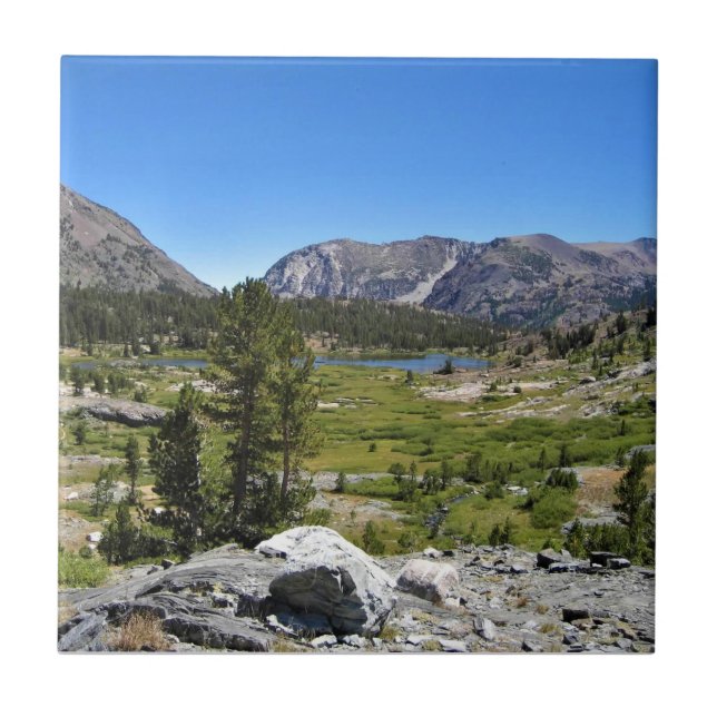 View of Shell Lake, Tioga Pass, California Tile (Front)