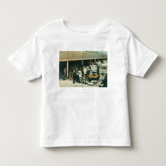 View of Ship Yard Workers Shipping Wheat Toddler T-Shirt (Front)