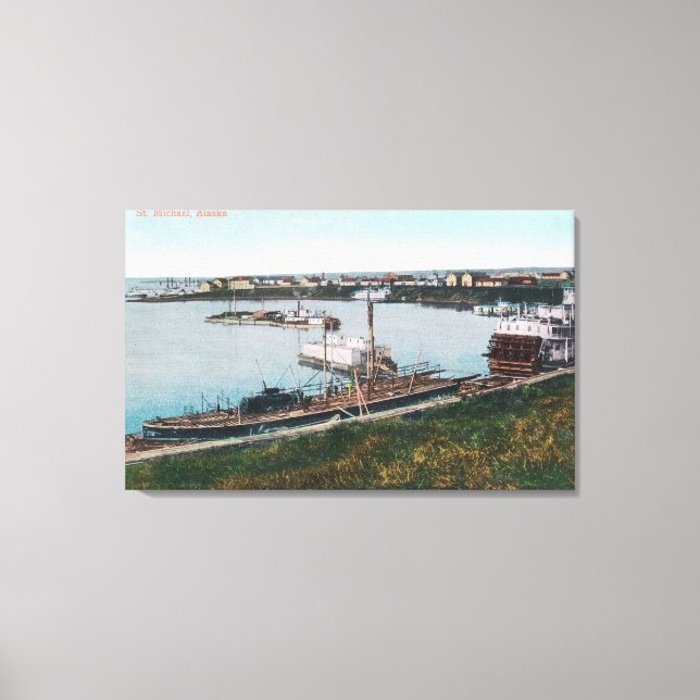 View of Ships in the DockSt. Michael, AK Canvas Print (Front)