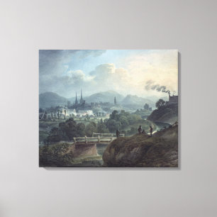 View of Shrewsbury across the Severn Canvas Print