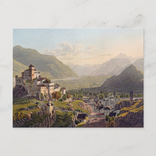 View of Sion, illustration from 'Voyage Pittoresqu Postcard (Front)