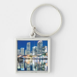 View of skyline with reflection in water, Miami Key Ring