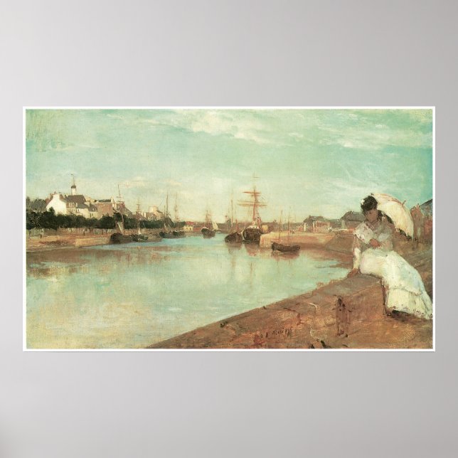 View of Small Harbour of Lorient, Berthe Morisot Poster (Front)
