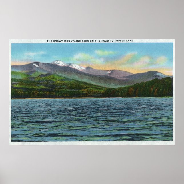 View of Snowy Mts from the Tupper Lake Road Poster (Front)