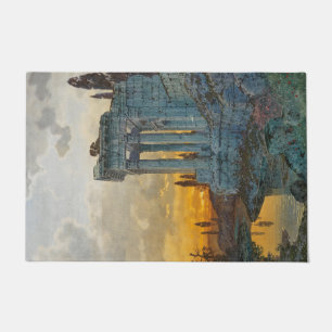 View of Southern Italy with Ancient Roman Ruins Doormat