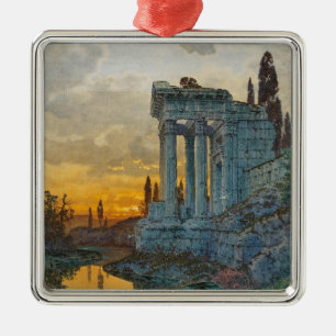 View of Southern Italy with Ancient Roman Ruins Metal Tree Decoration