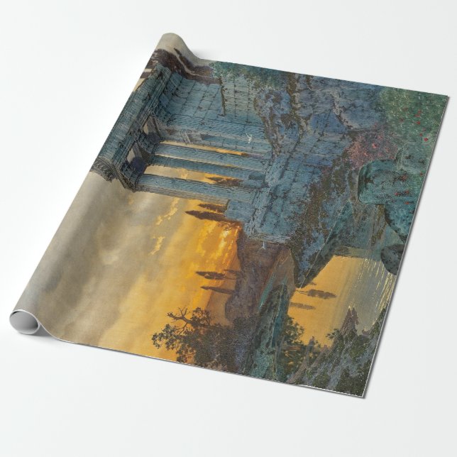 View of Southern Italy with Ancient Roman Ruins Wrapping Paper (Unrolled)