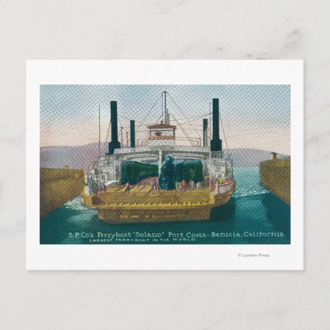 View of SP Ferry Boat Solano in Dock Postcard (Front)
