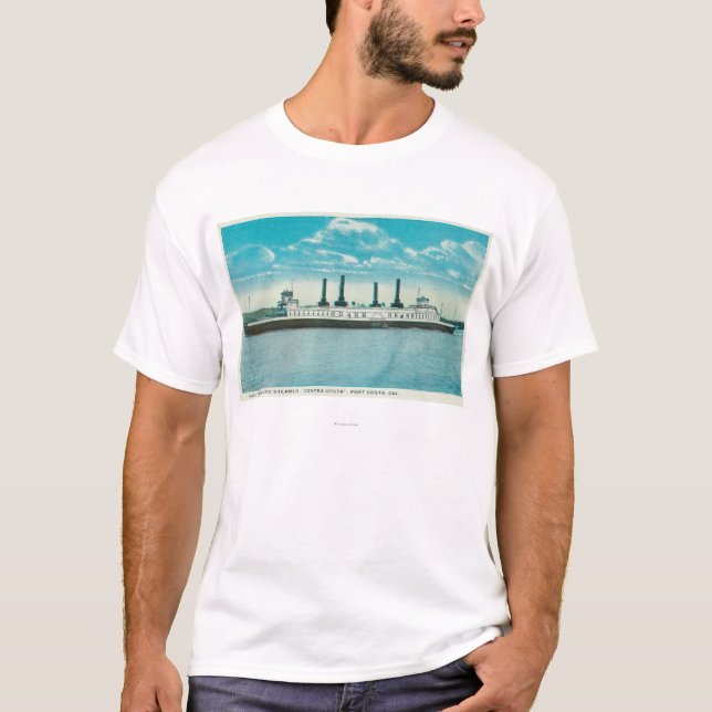 View of SP Steamer Contra CostaPort Costa, CA T-Shirt (Front)
