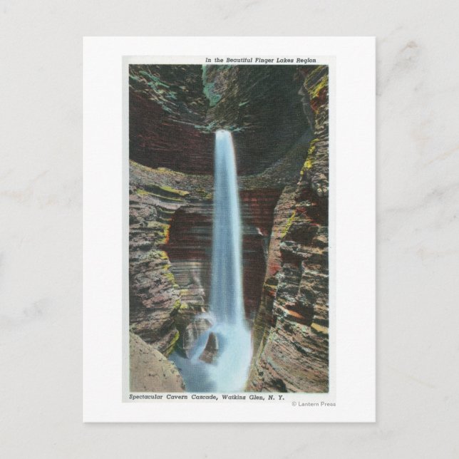View of Spectacular Cavern Cascade Postcard (Front)