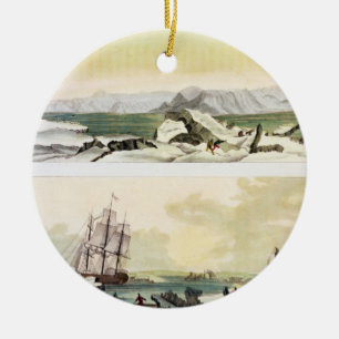 View of Spitsbergen with 'The Dorothea' (colour en Ceramic Tree Decoration