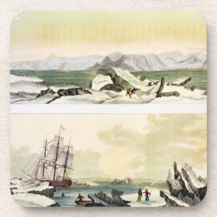 View of Spitsbergen with 'The Dorothea' (colour en Coaster