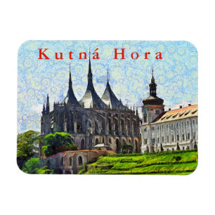 View of St. Barbara's Cathedral in Kutná Hora. Magnet