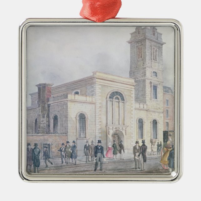 View of St. Bartholomew's Church Metal Tree Decoration (Front)