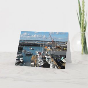 View of St Helier harbour in Jersey Holiday Card