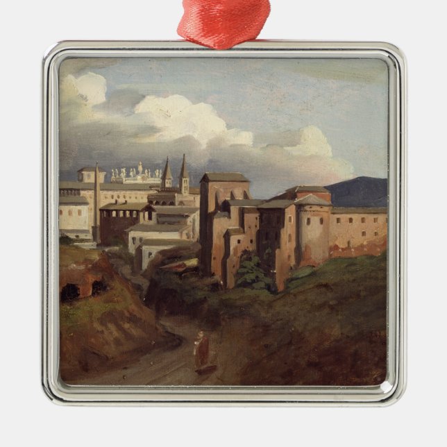 View of St. John Lateran, Rome, 1822 Metal Tree Decoration (Front)