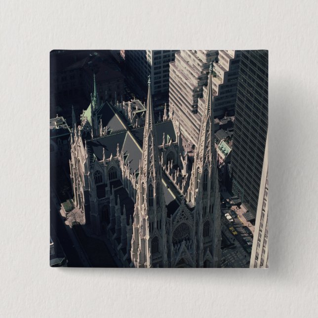 View of St. Patrick's Cathedral 15 Cm Square Badge (Front)