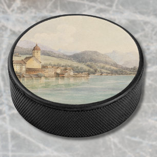 View of St. Wolfgang on Lake Wolfgang Carl Lafite Hockey Puck