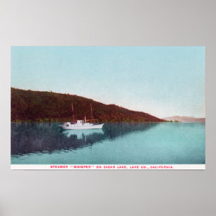 View of Steamer Whisper on the Lake Poster