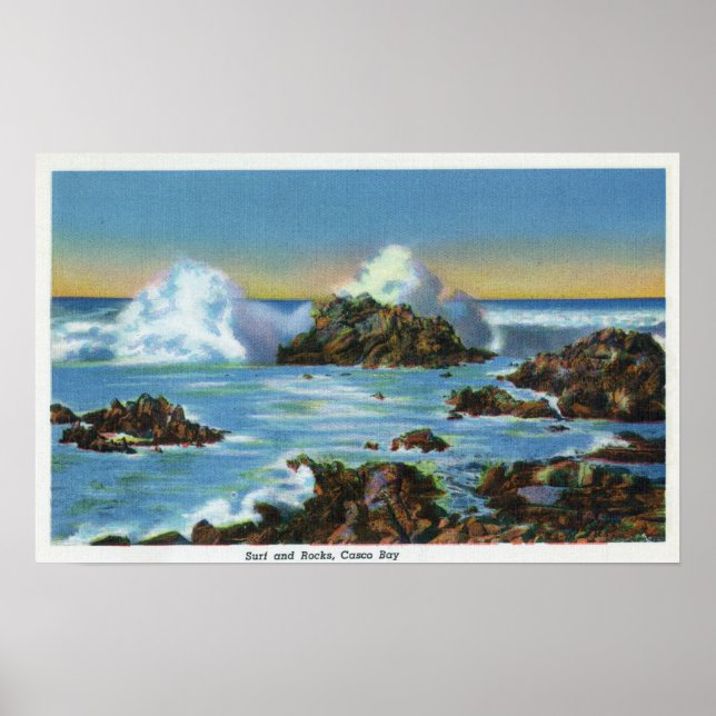 View of Surf Along the Rock Poster (Front)