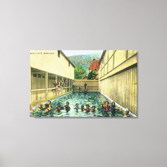 View of Swimmers in the Baths Canvas Print (Front)
