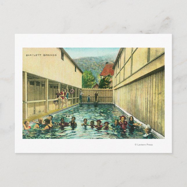 View of Swimmers in the Baths Postcard (Front)