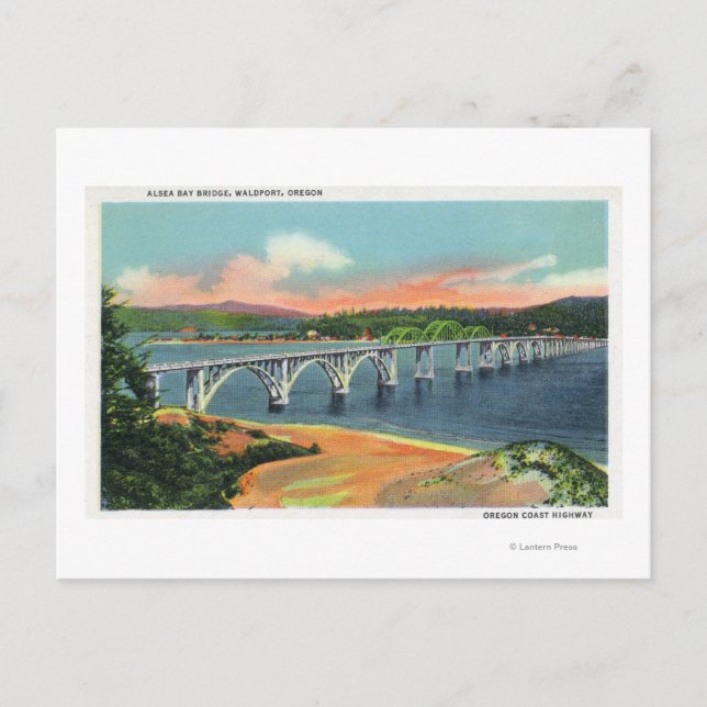 View of the Alsea Bay Bridge Postcard (Front)