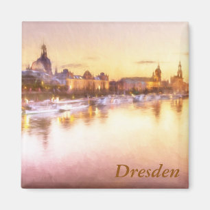 View of the Altstadt over the Elbe in Dresden Magnet