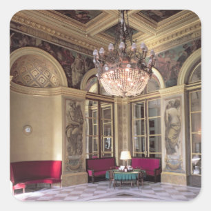 View of the Antechamber with allegorical depiction Square Sticker