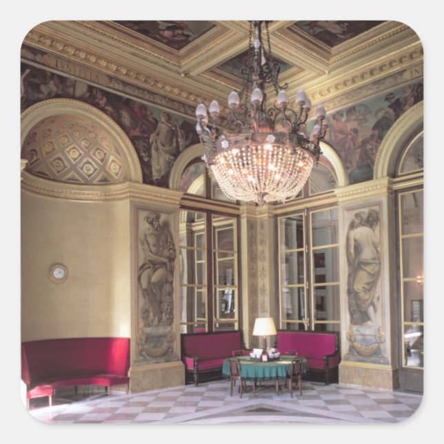 View of the Antechamber with allegorical depiction Square Sticker (Front)