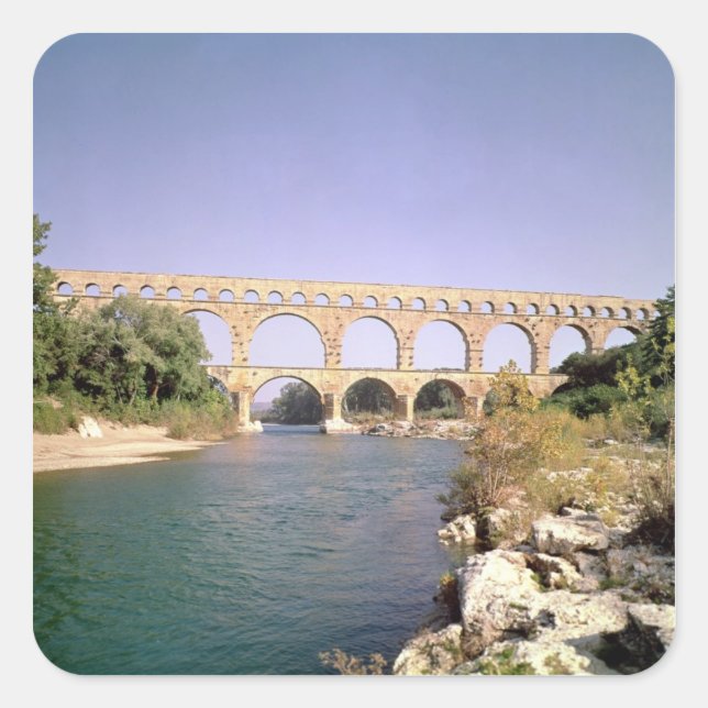 View of the aqueduct, built c.19 BC Square Sticker (Front)
