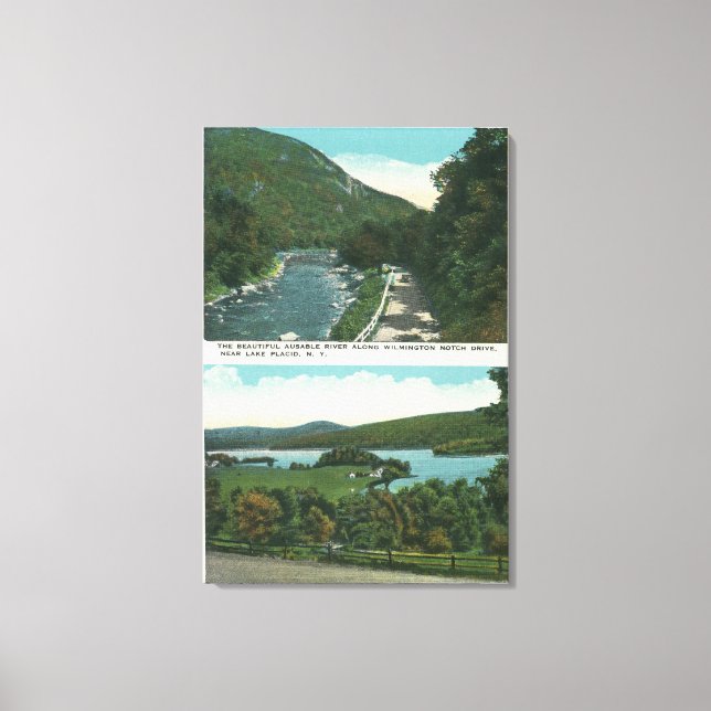 View of the Ausable River and Schroon Lake Canvas Print (Front)