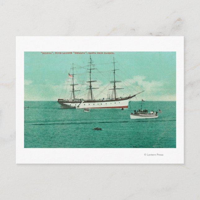 View of the Balboa and the Sinaloa Entering Postcard (Front)