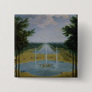 View of the Bassin d'Apollon 15 Cm Square Badge