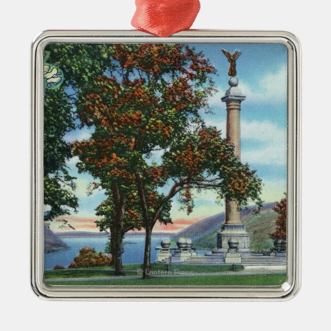 View of the Battle Monument Metal Tree Decoration (Front)