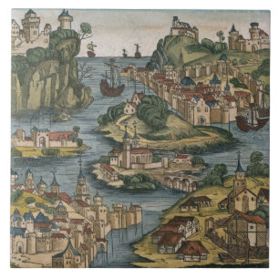 View of the Bosporus entering from the Black Sea, Tile